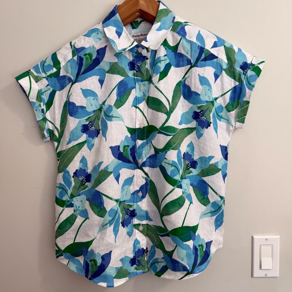 Tommy Bahama Seaside Brights Short Sleeve Linen Shirt - Picture 4 of 13